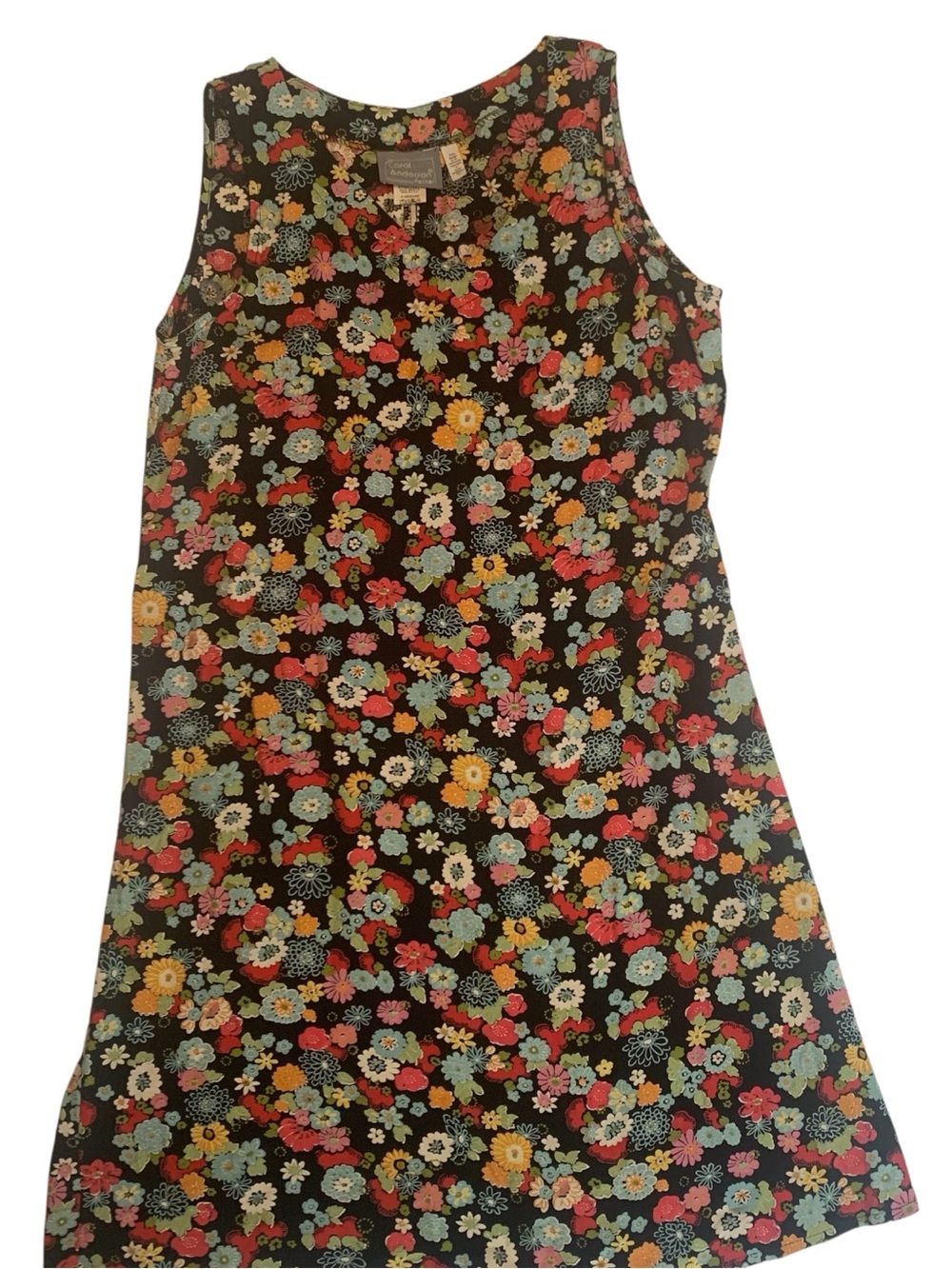 Vintage 90s Carol Anderson California 2-Piece Dress Set Petite Med Ditsy Floral